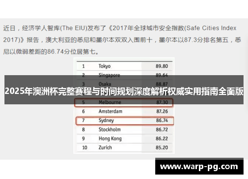 2025年澳洲杯完整赛程与时间规划深度解析权威实用指南全面版